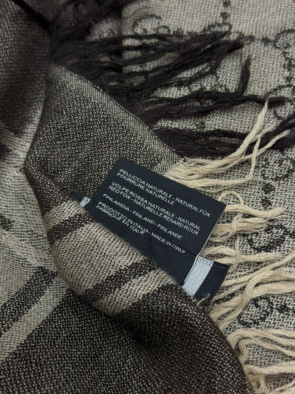 Gucci GUCCI FW 2007 Fur Monogram Wool/Silk Scarf Frida Giannini Size ONE SIZE - 11 Thumbnail