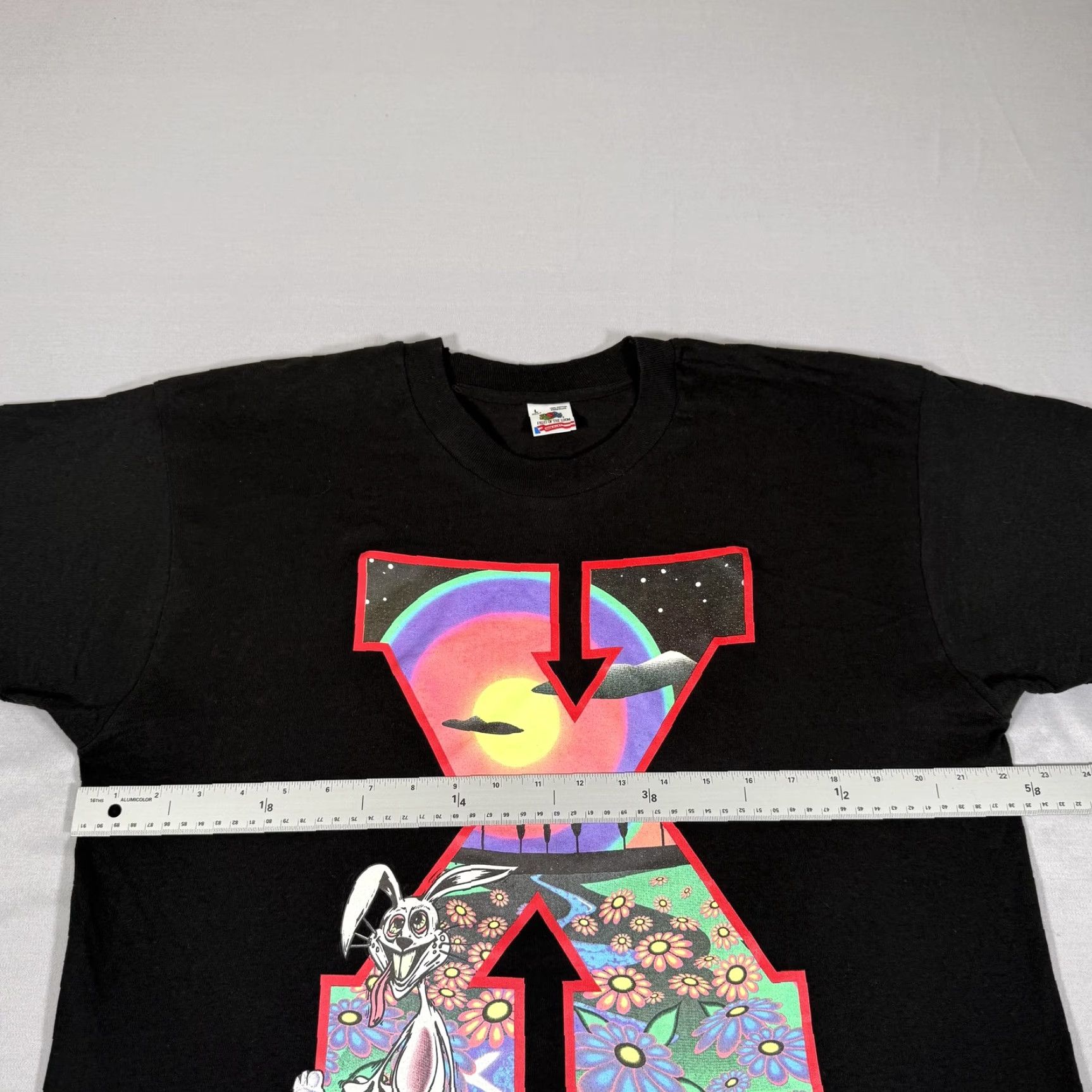 Fruit Of The Loom VINTAGE Dog Eat Dog Shirt Mens Large Black X Rabbit Psychedelic Band Tee 90s Size US L / EU 52-54 / 3 - 6 Thumbnail