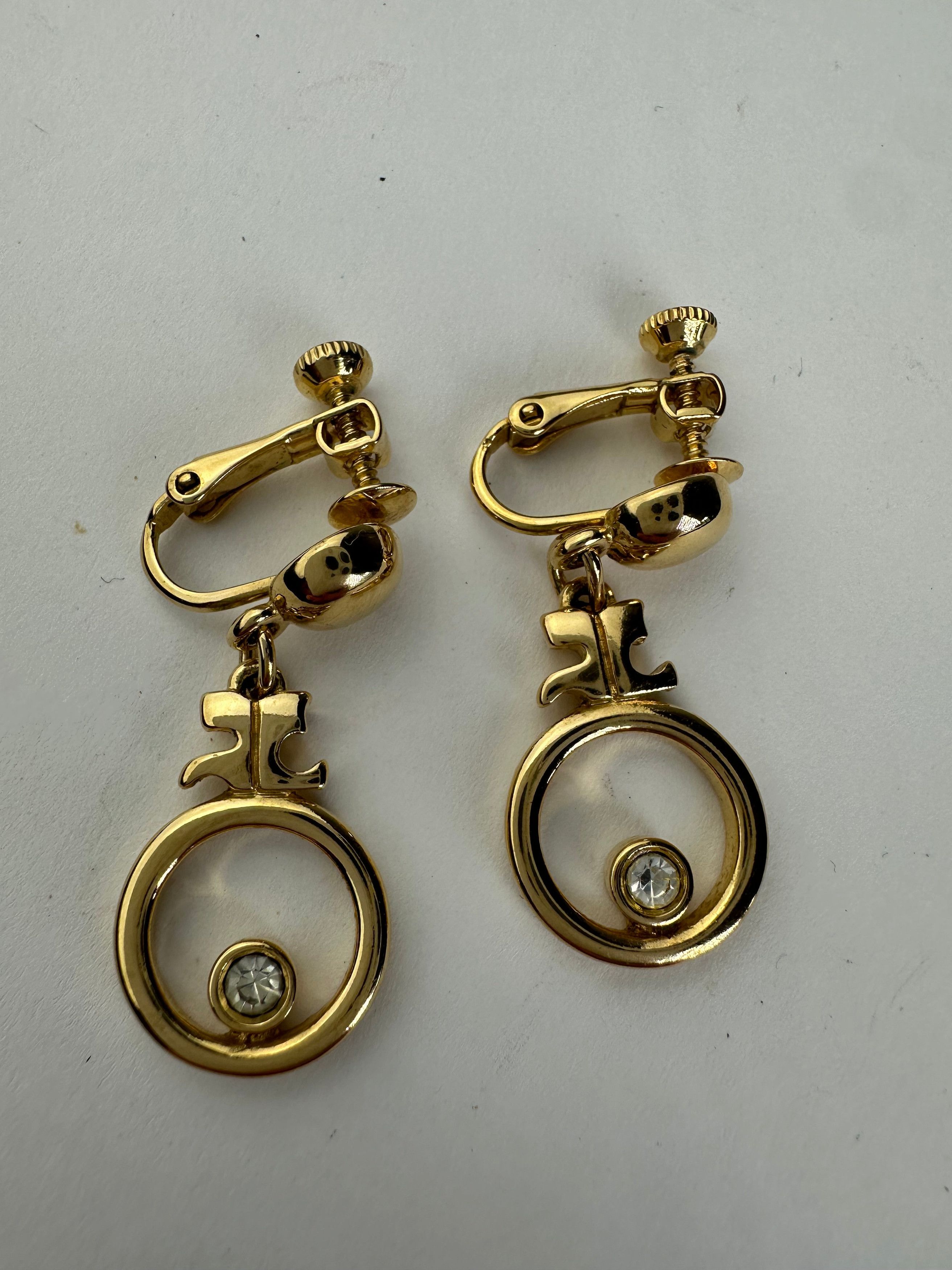 Courreges Vintage Gold Plated Ear Rings / Clipper Gold Size ONE SIZE - 1 Thumbnail