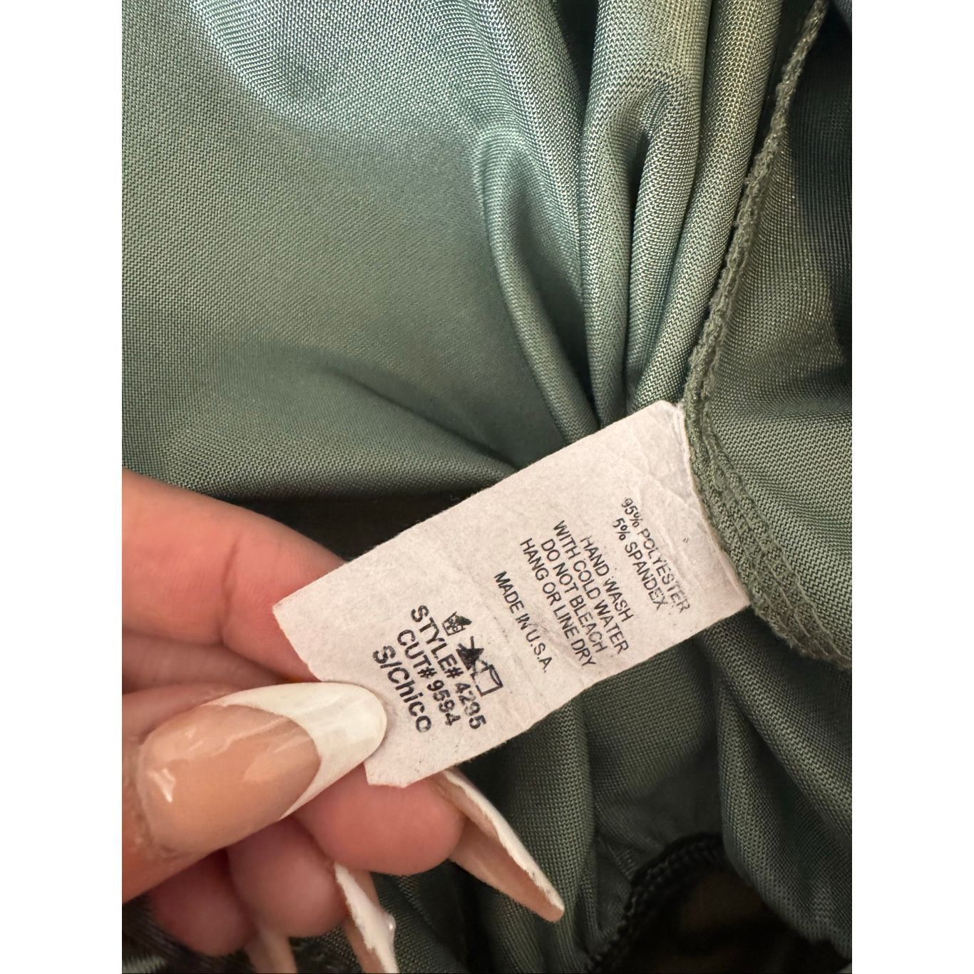 Other Fashion Nova Satin Deep V Bodysuit Long Sleeve Green Size S Size S / US 4 / IT 40 - 4 Thumbnail