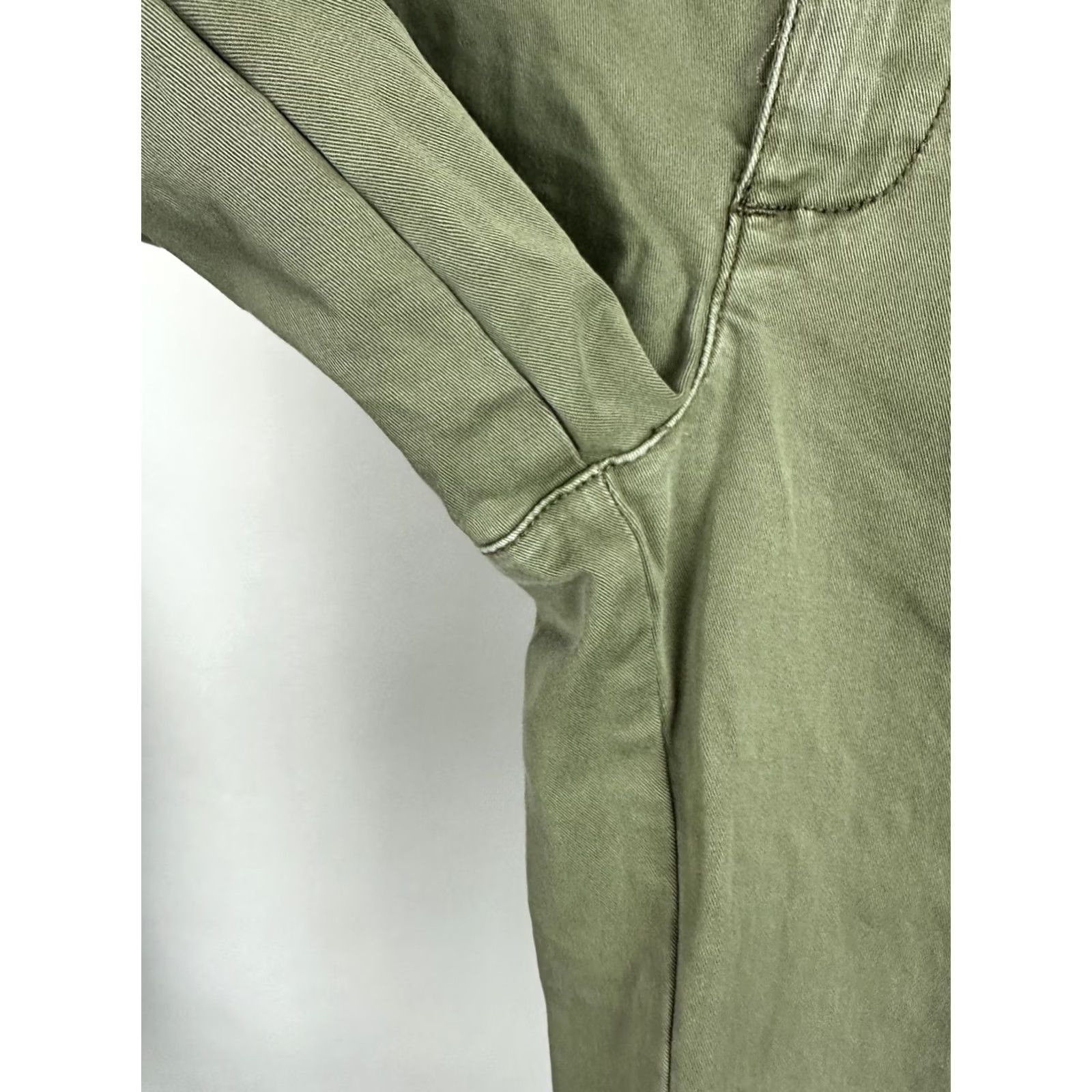 Anthropologie Anthropologie Chino Pants Olive Green Relaxed Stretch Twill Tuxedo Stripe Size 29 Womens Size 29" - 4 Thumbnail