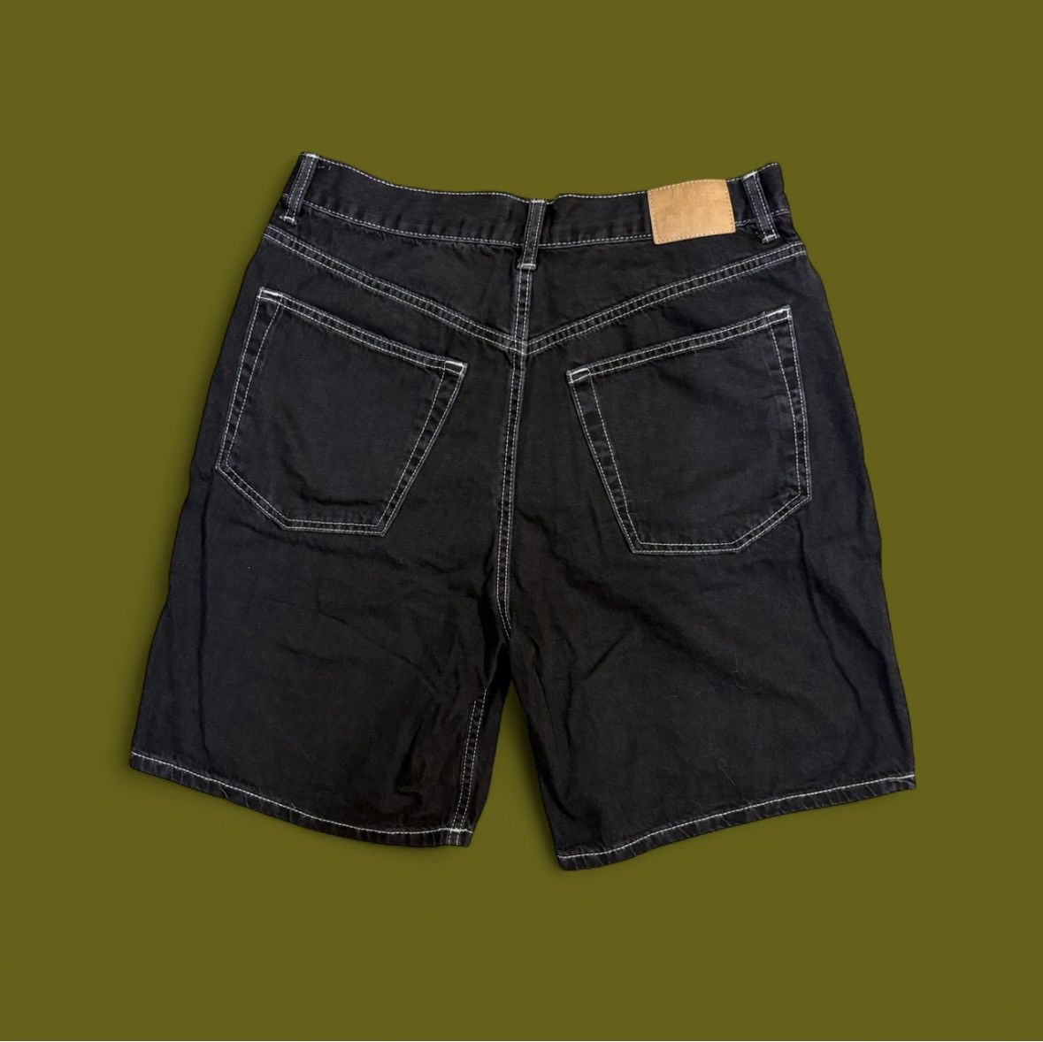 Weekday black y2k white stitching weekday jorts/shorts Size US 30 / EU 46 - 2 Thumbnail