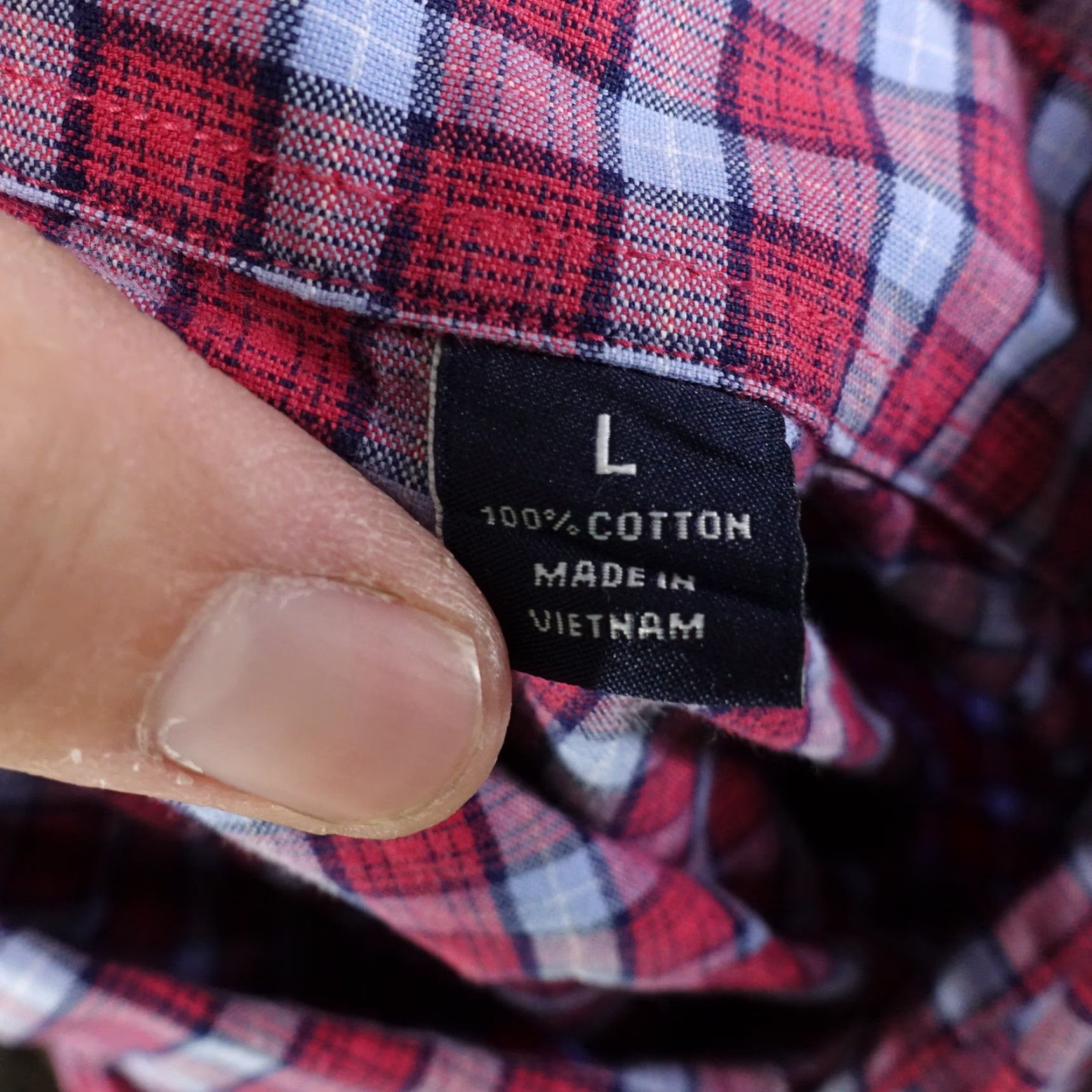 Roundtree & Yorke ROUND TREE & YORKE Plaid Button-Up Shirt, Long Sleeve, Red Blue, Men's Size L Size US L / EU 52-54 / 3 - 7 Thumbnail