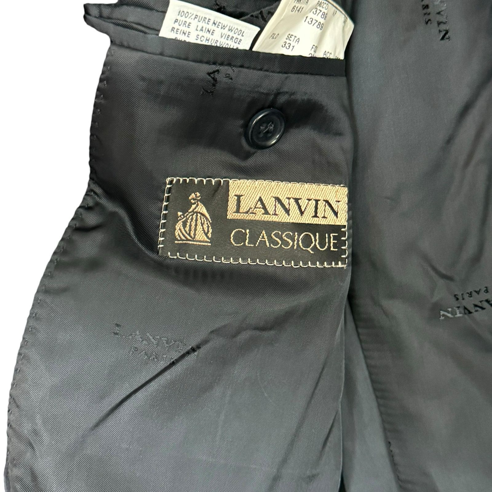 Lanvin LANVIN CLASSIQUE Pure Wool Overcoat 48R Italy Black Coat Size US M / EU 48-50 / 2 - 12 Thumbnail