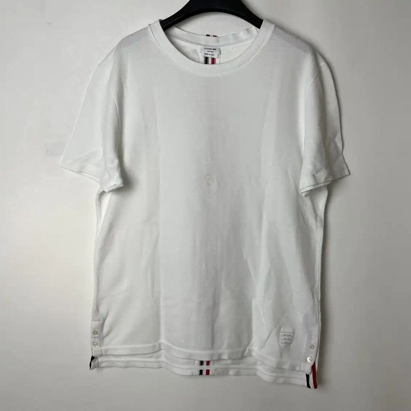 Thom Browne Thom Browne White Cotton Men's T-shirt 0089 Size US L / EU 52-54 / 3 - 1 Thumbnail