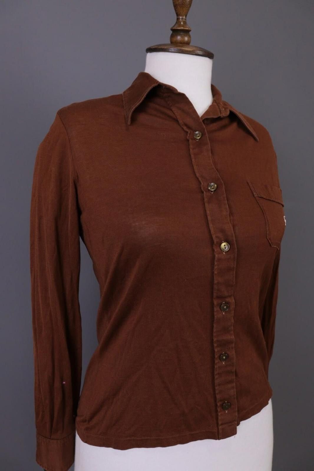 Guy Laroche Vintage Guy Laroche Brown Button Down Top Shirt Size 44 Size M / US 6-8 / IT 42-44 - 6 Thumbnail