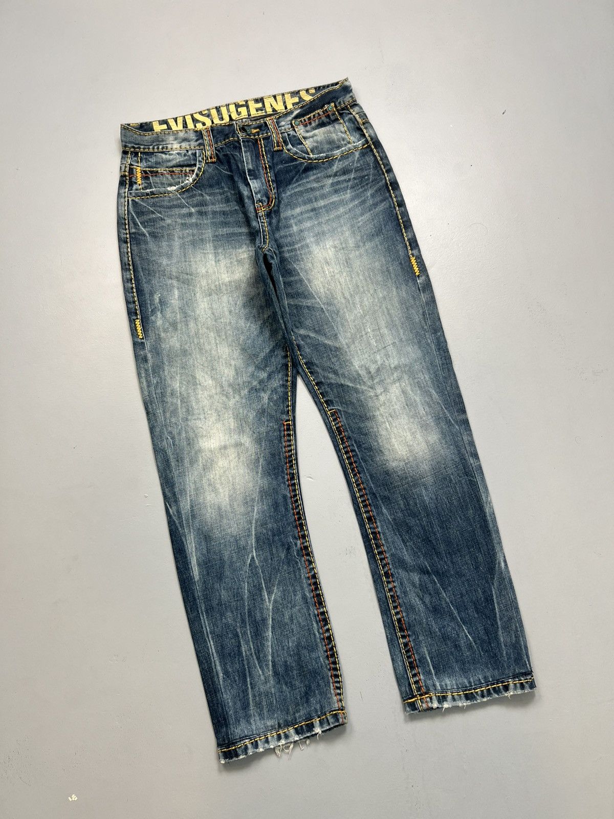 Vintage Vintage Evisu genes inspired spell out embroidered denim Size US 32 / EU 48 - 4 Thumbnail