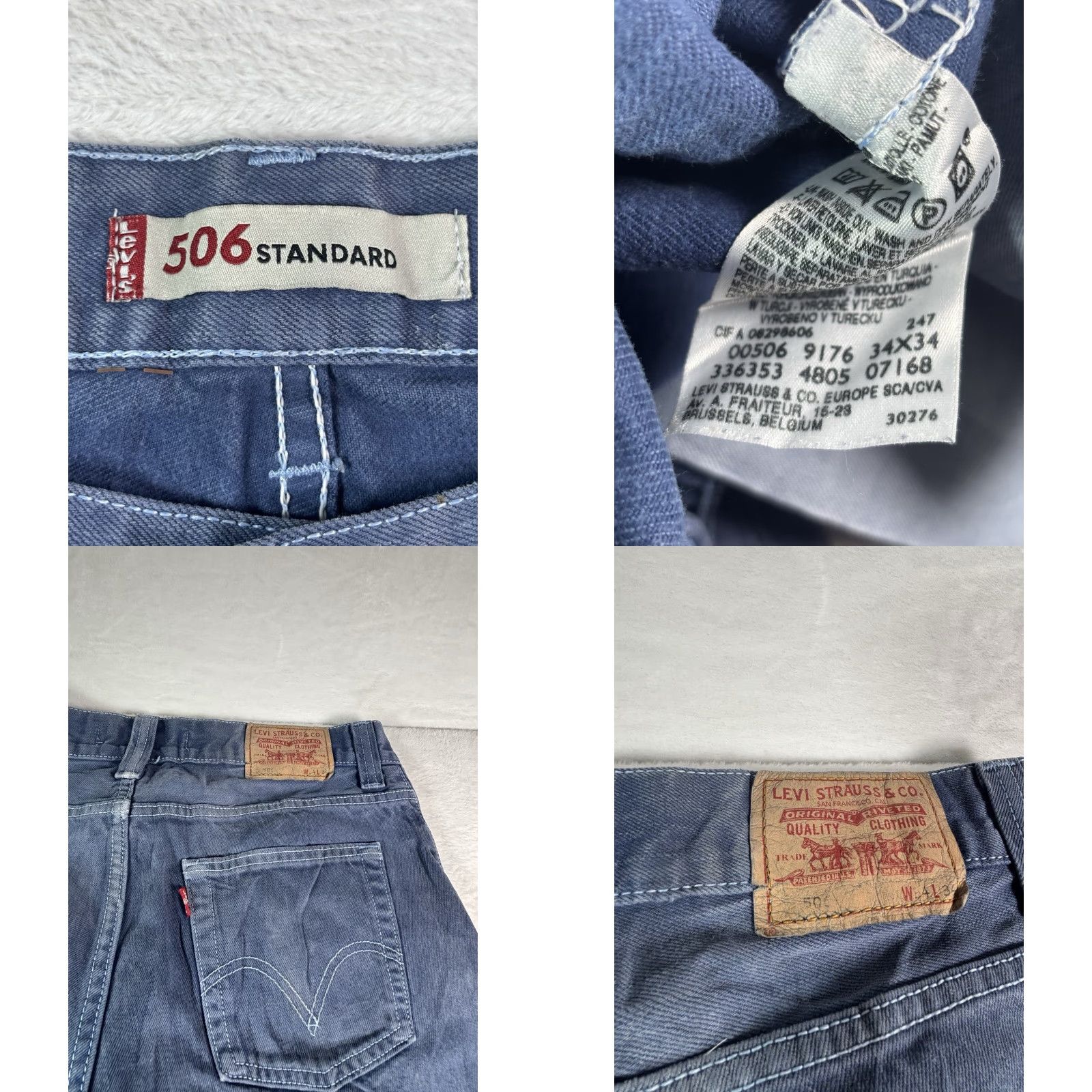 Levi's VINTAGE Levi's 506 Jeans Men Regular Fit 34x34 Denim Blue 80s 90s USA Straight Jeans Size US 34 / EU 50 - 8 Thumbnail