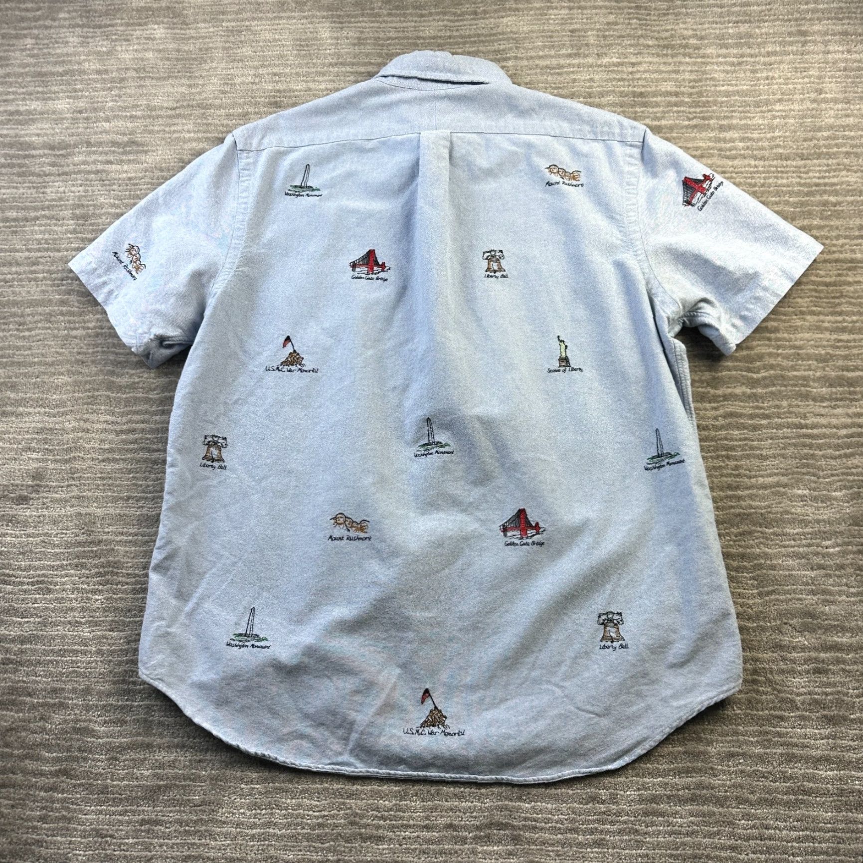 Polo Ralph Lauren Polo Ralph Lauren Shirt Mens Large Blue All Over Print Oxford USA Monuments Size US L / EU 52-54 / 3 - 2 Thumbnail