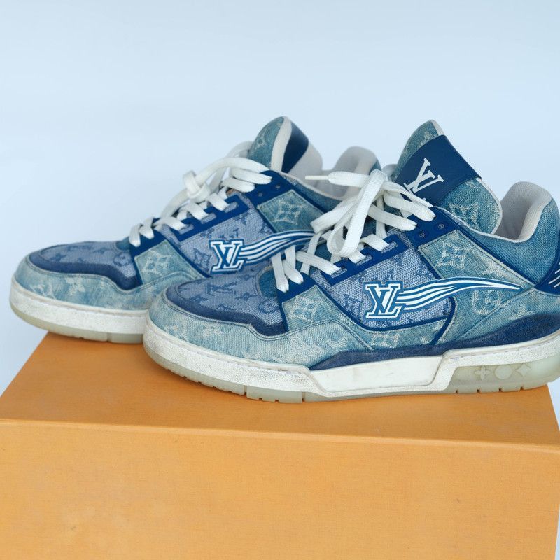 Louis Vuitton Louis Vuitton Vintage Denim Trainers in Blue -2508 Size US 8.5 / EU 41-42 - 1 Thumbnail
