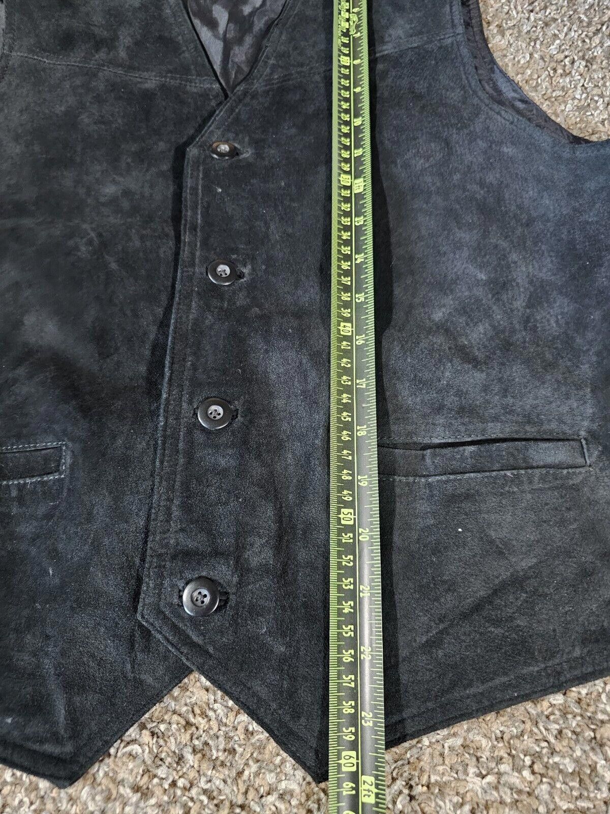 Designer Wilsons The Leather Experts Men L Black Suede Leather Button Size 42R - 4 Thumbnail
