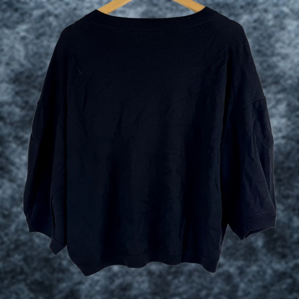 Vintage The Reset Wool V-Neck Pullover Shoulder Relaxed Fit Womens XL Black Sweater Size XL / US 12-14 / IT 48-50 - 1 Thumbnail