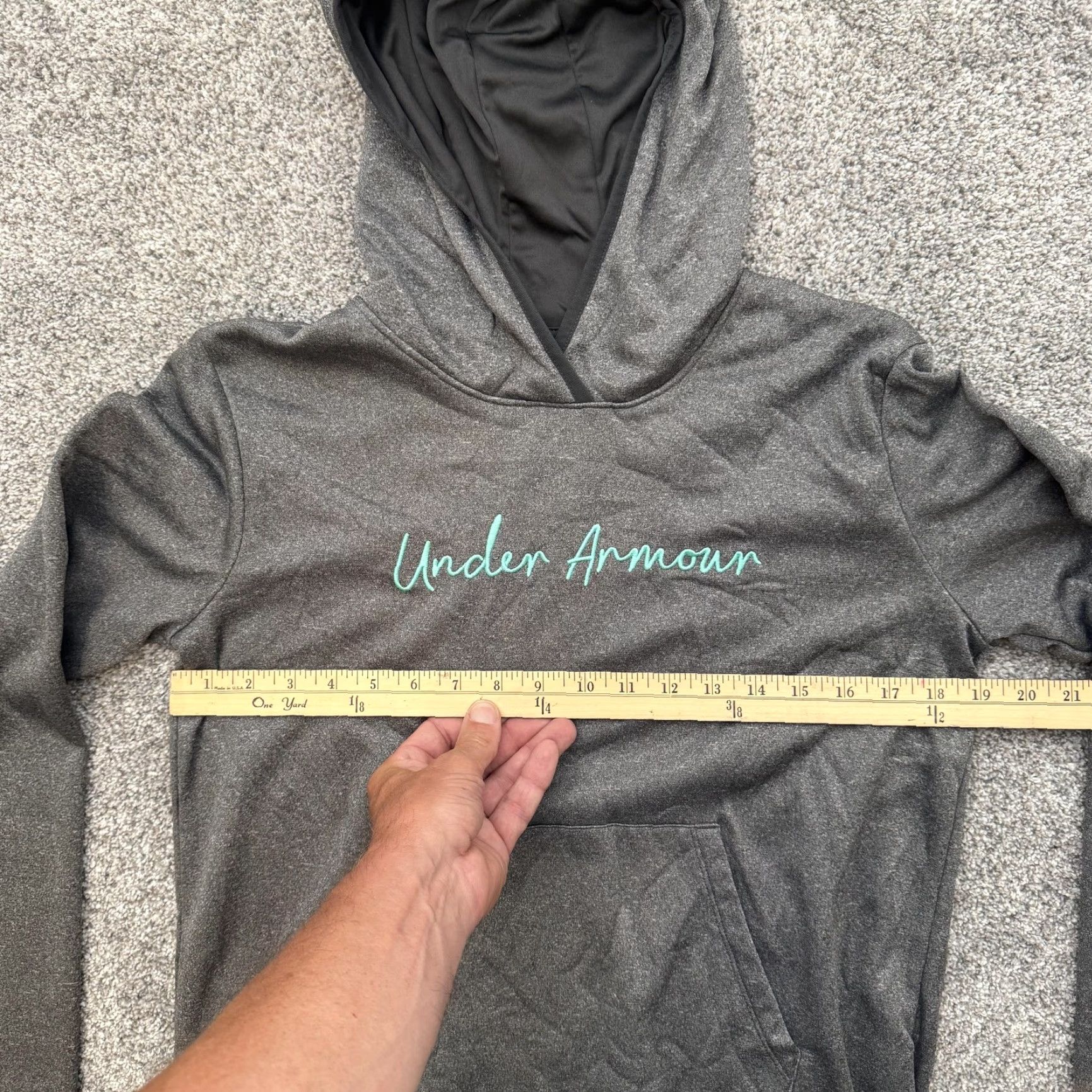 Under Armour Under Armour Hoodie S Cozy Casual Feminine Sporty Athleisure Soft Girl Script Women's Pullover Gray Size S / US 4 / IT 40 - 3 Thumbnail