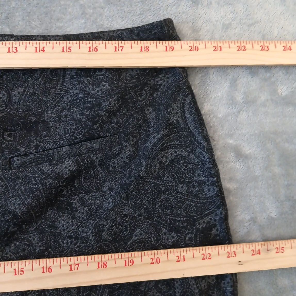 Vintage Cato Ankle Pants Womens XL Black Paisley Pull On Stretch 38x30 High Rise Size 40" / US 18 - 3 Thumbnail