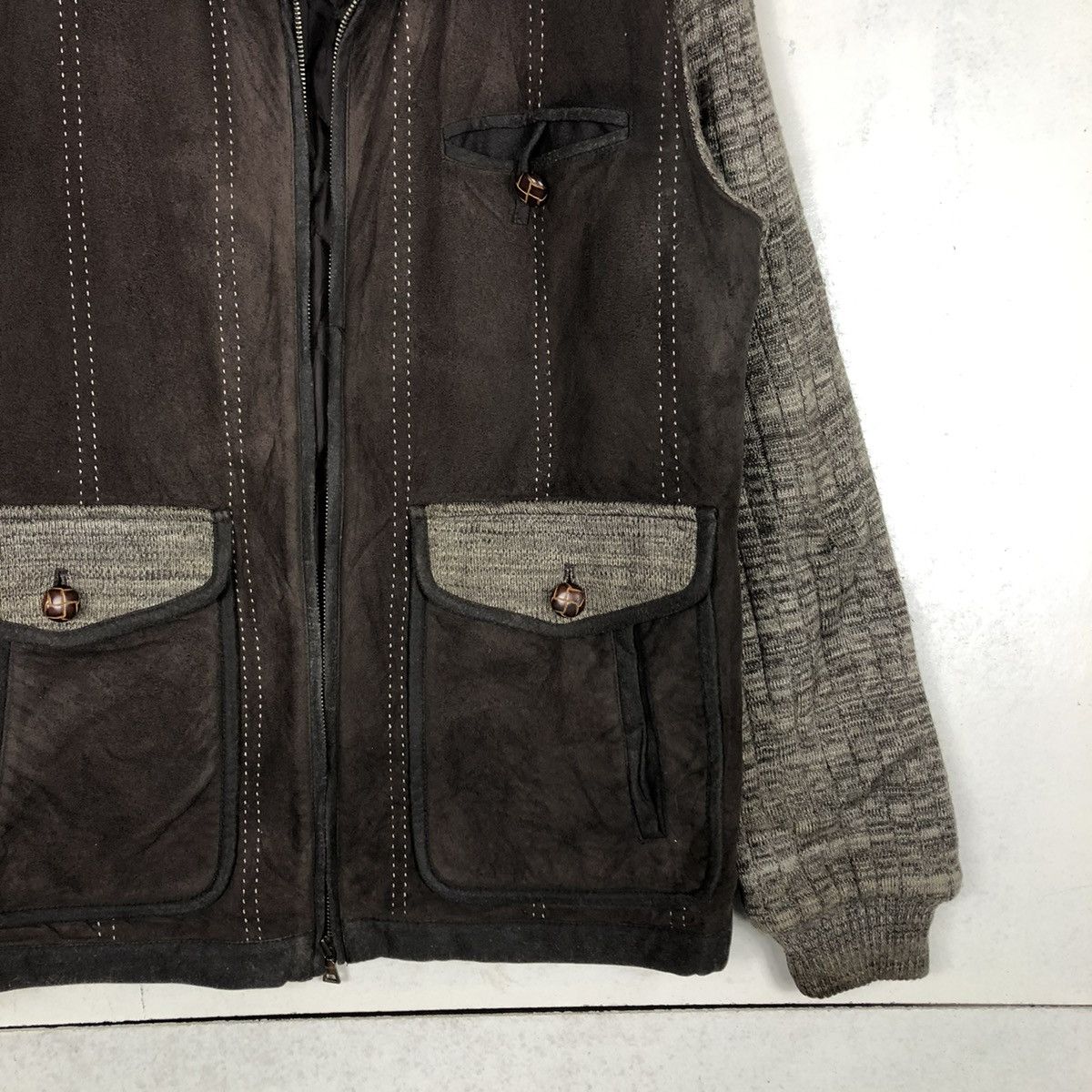 Japanese Brand 📌VTG BIKER FLY LEATHER JACKET MONTERRY CARMEL ISSEY MIYAKE Size US M / EU 48-50 / 2 - 6 Thumbnail