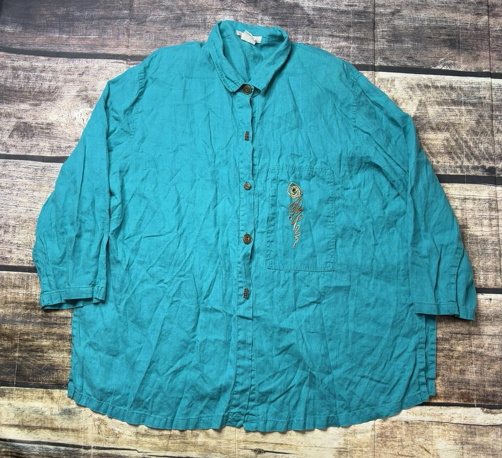 Other VTG Nino Wong California Linen Shirt Women's 3XL Tunic USA Size 3XL / US 20-22 - 1 Thumbnail
