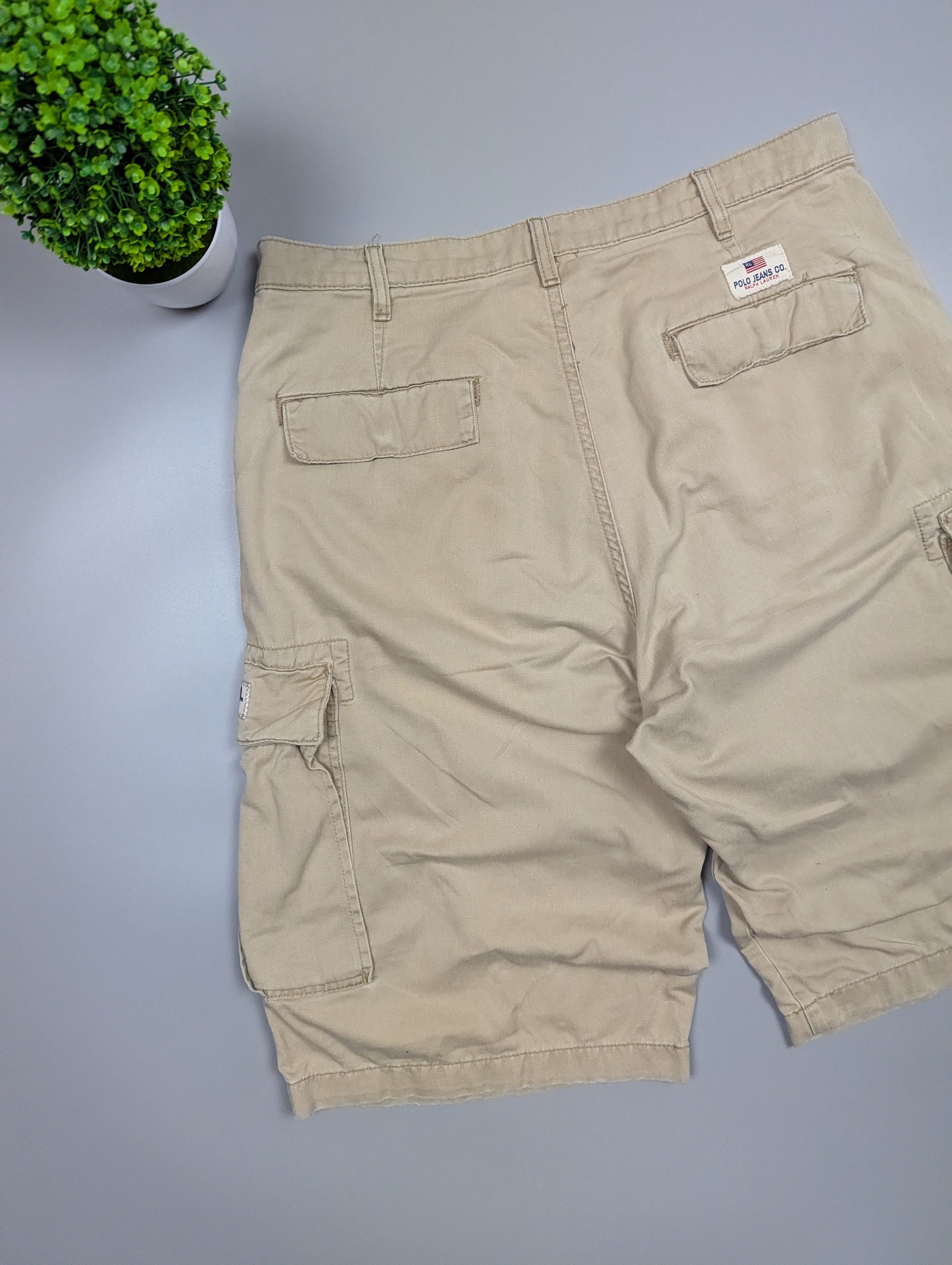 Polo Ralph Lauren × Vintage POLO Ralph Lauren Jeans Beige Cargo Buggy Freighter Shorts Size US 33 - 9 Thumbnail