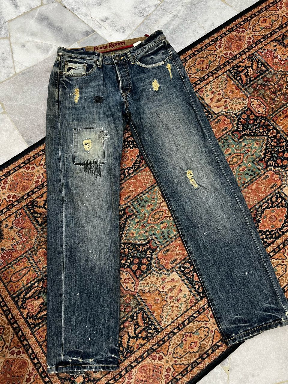 Japanese Brand Japanese Brand Flash Report Sashiko Jeans Size US 31 - 2 Thumbnail