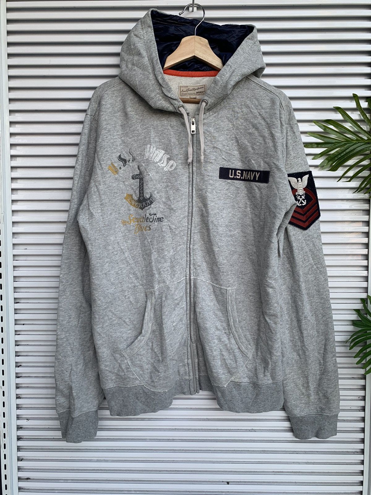 Avirex US Navy Patches Zipper Hoodies