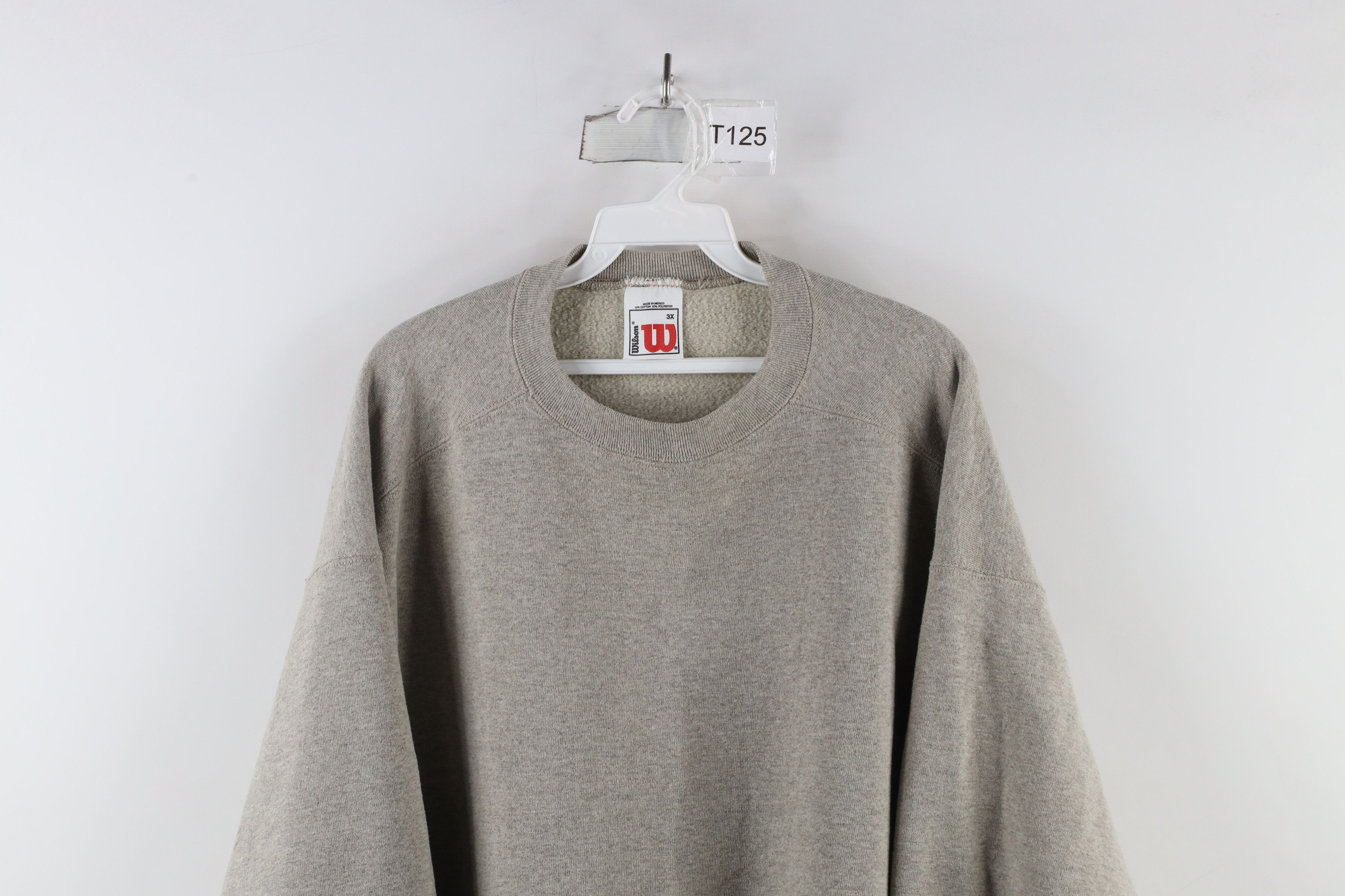 Vintage Vintage 90s Wilson Blank Heavyweight Sweatshirt Heather Gray Size US XXL / EU 58 / 5 - 2 Thumbnail