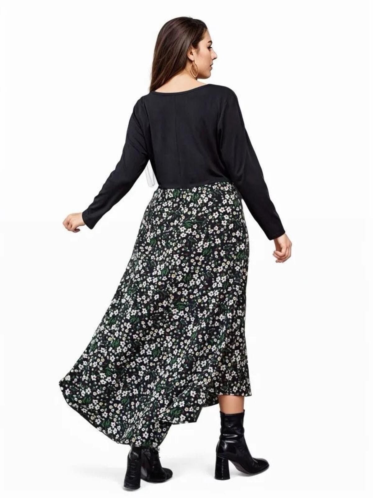 The Unbranded Brand Women’s Plus Size long floral long-sleeve maxi dress Sz 4XL Size M / US 6-8 / IT 42-44 - 3 Thumbnail