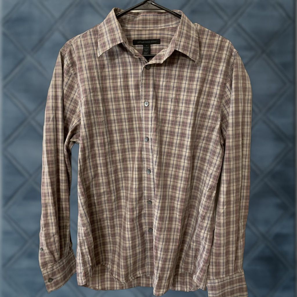 Express EXPRESS Button Up Shirt Mens M Modern Fit L/S Gray Plaid Check Casual Business Dress Shirt Mens Medium Gray Plaid Advanced Fit Modern Style Size US M / EU 48-50 / 2 - 1 Thumbnail