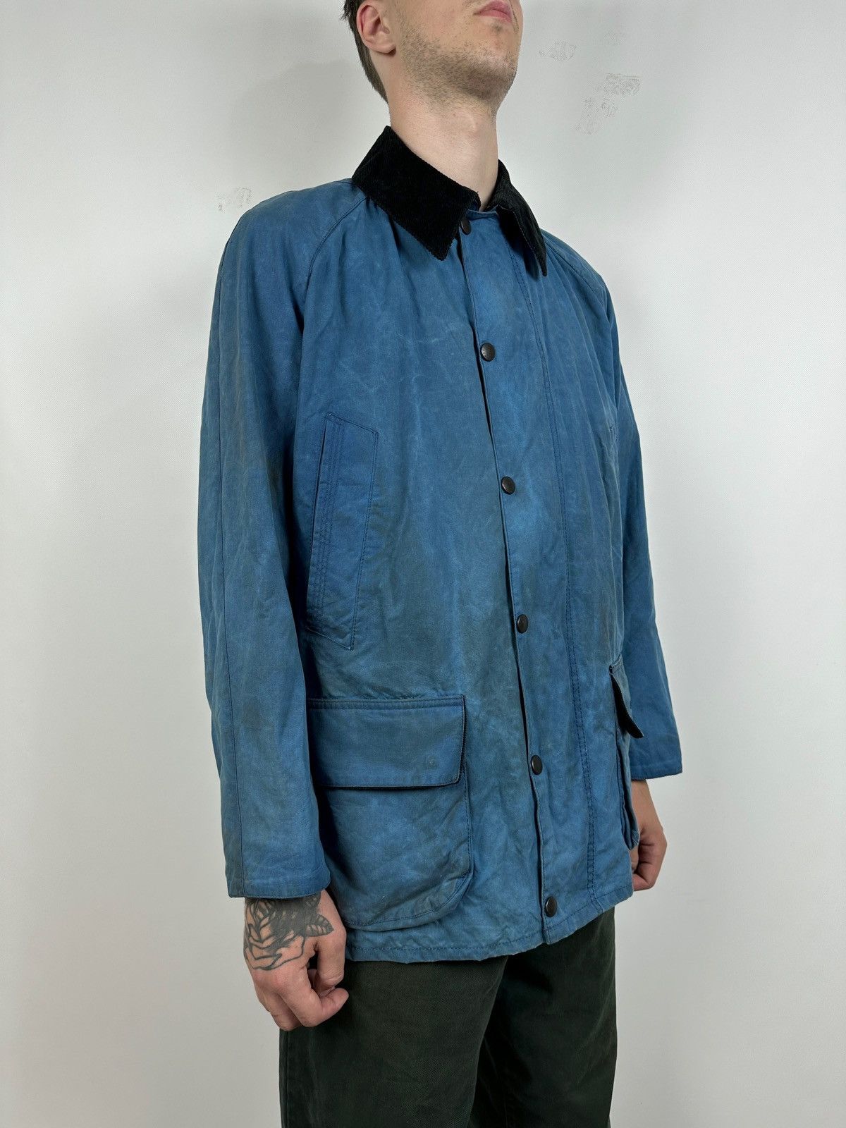 Barbour Barbour Bristol Waxed Blue Coat Jacket Size US L / EU 52-54 / 3 - 4 Thumbnail