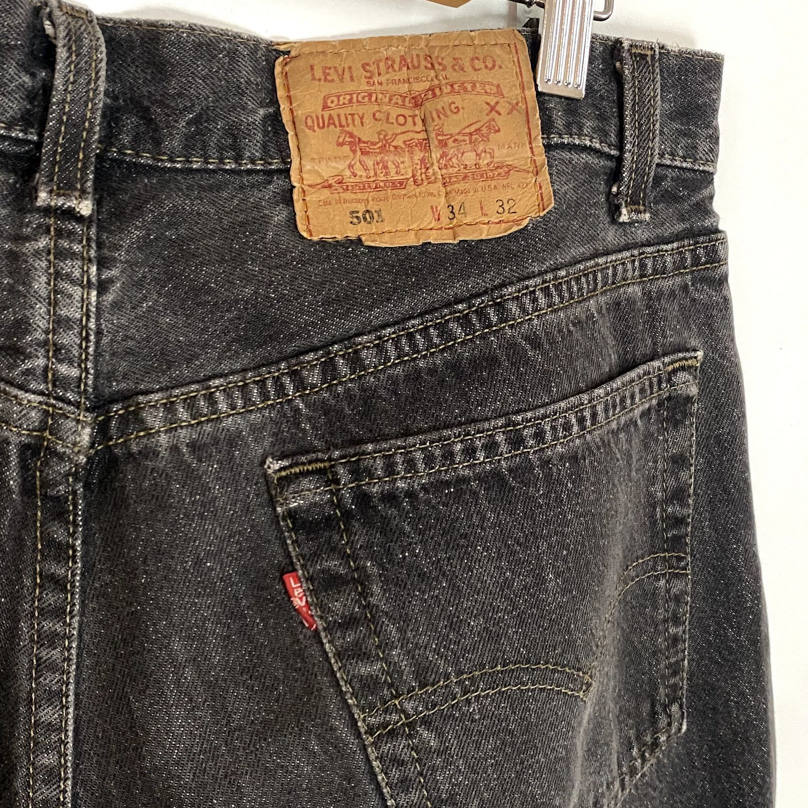 Levi's × Vintage Vintage Levi's 501 Faded Black Denim Jeans Punk Grunge Size US 32 / EU 48 - 7 Thumbnail