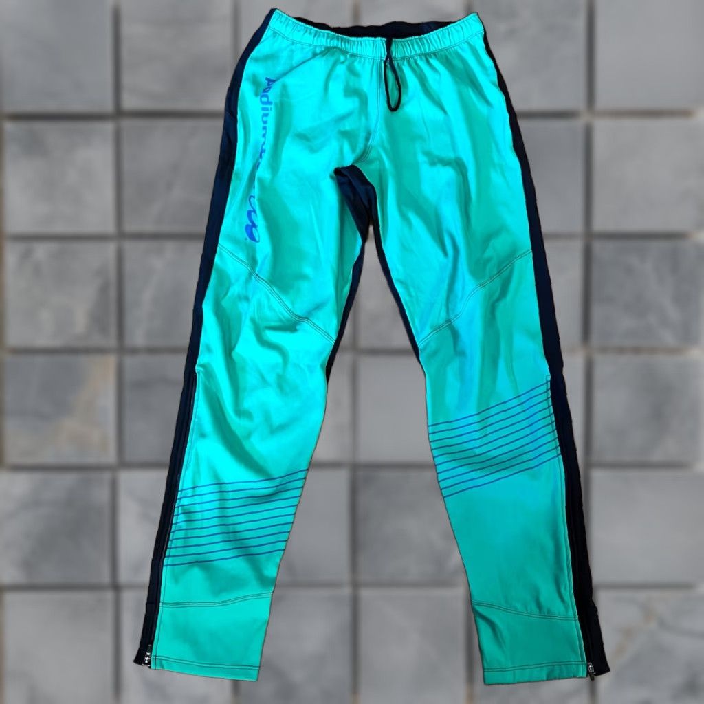 Vintage Podium Wear Pants Womens Large Track Green Performance Ankle Zip Size 36" / US 14 / IT 50 - 1 Thumbnail