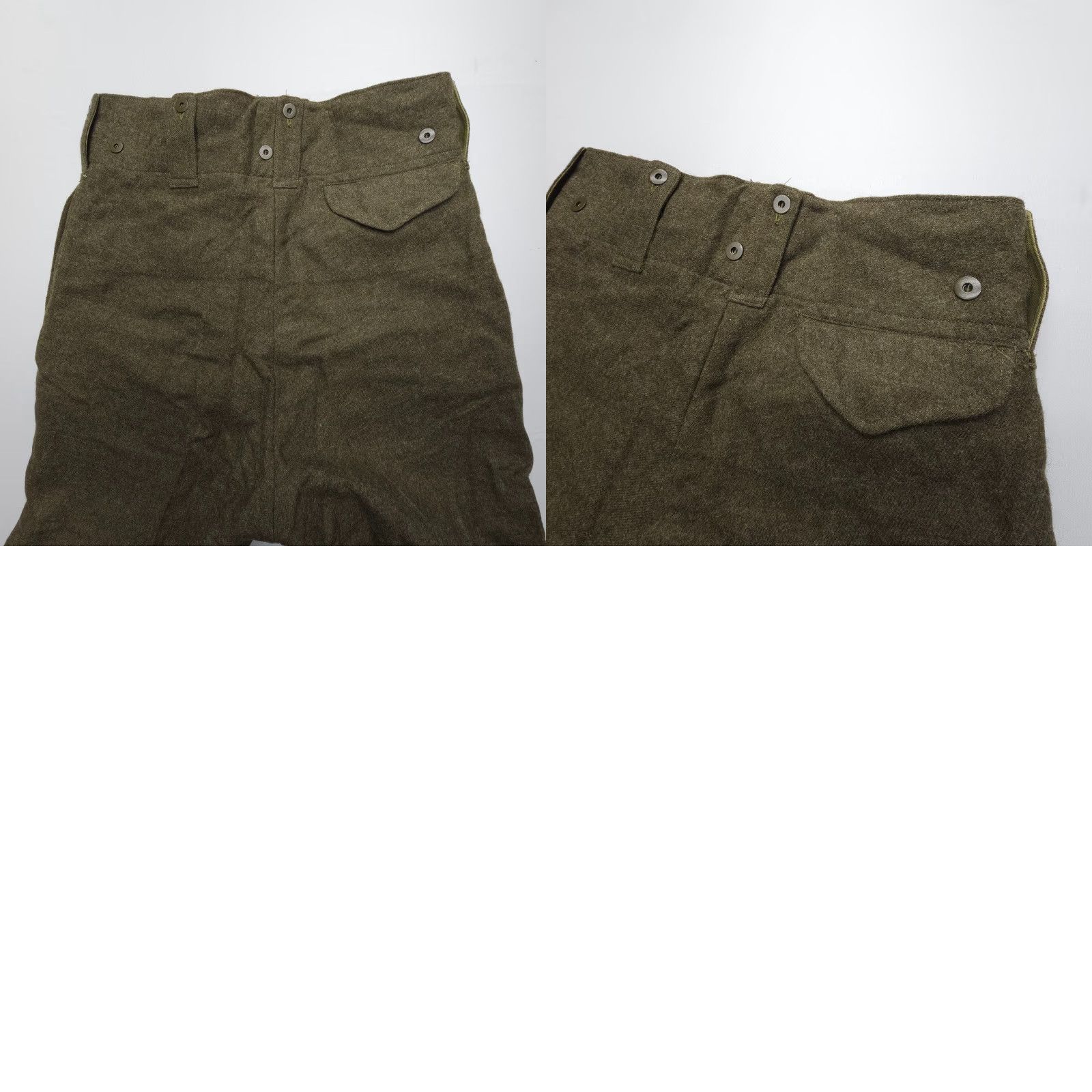 CO Vtg 1950's MFG Co Wool Pants 36 x 32" High Rise Casual Workwear Straight Leg Men’s Pants Green Wool Battle Dress Trousers USA Vintage Cargo Pocket Size US 36 / EU 52 - 9 Thumbnail