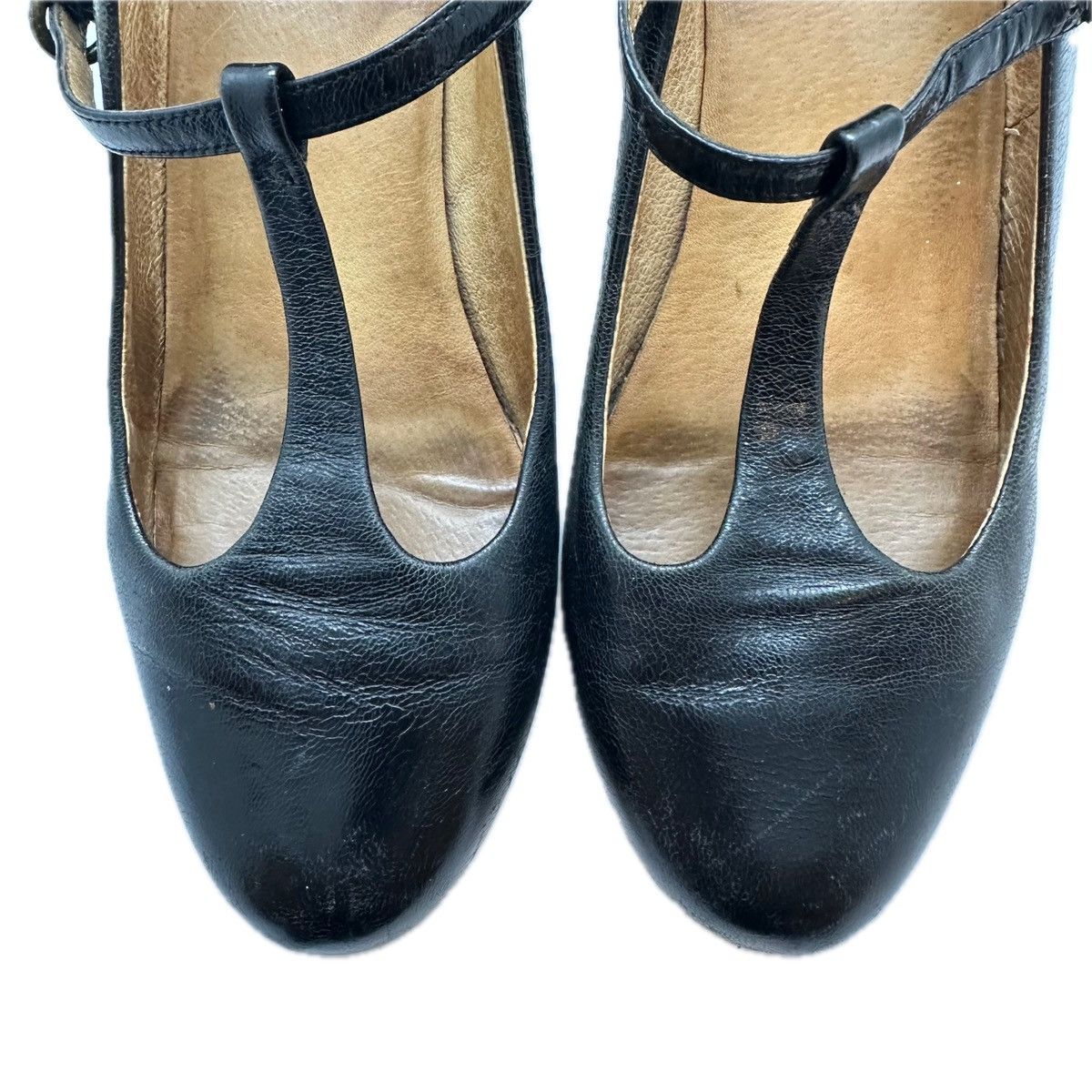 Frye Frye Lisa T-Strap Black Leather Mary Jane 8M Chunky Block Size US 8 / IT 38 - 5 Thumbnail