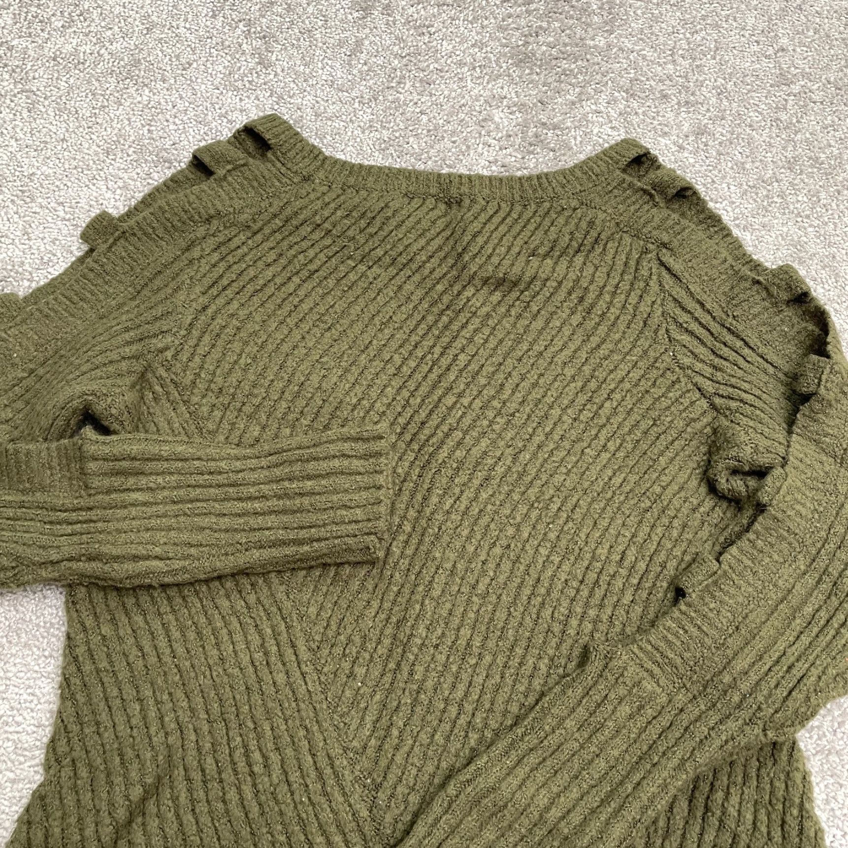 Vintage Cravefame Pullover Sweater Womens Small Green Ladder Sleeve Round Neck Casual Size S / US 4 / IT 40 - 4 Thumbnail