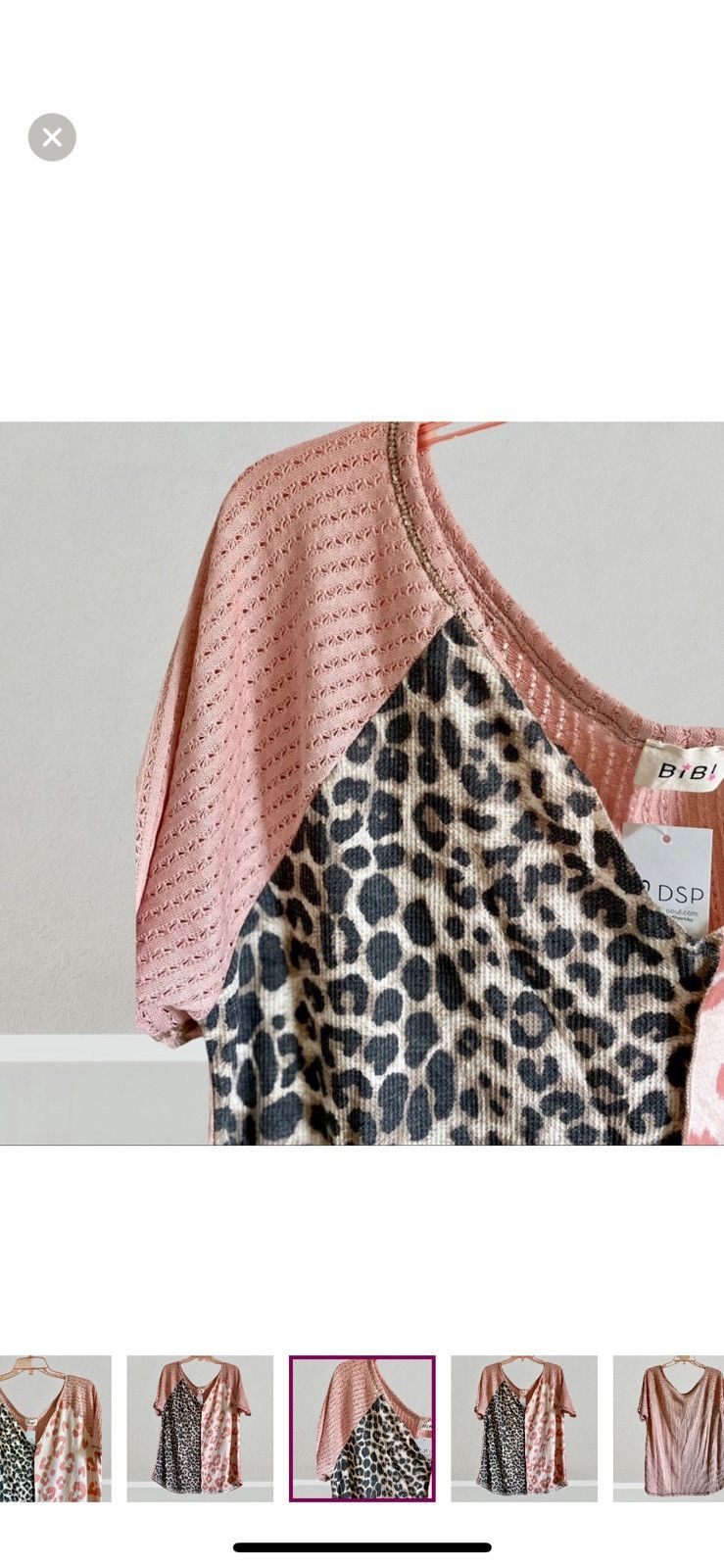 Other BIBI PINK ANIMAL PRINT BLOCK DETAIL SHORT SLEEVE TOP SHIRT Size L / US 10 / IT 46 - 4 Thumbnail