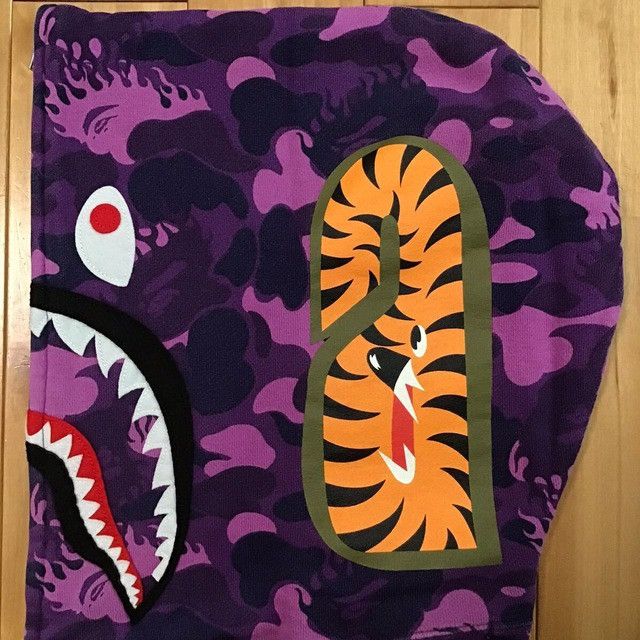 Bape × Nigo BAPE Fire camo shark full zip hoodie purple camo APE NIGO Size US S / EU 44-46 / 1 - 5 Thumbnail