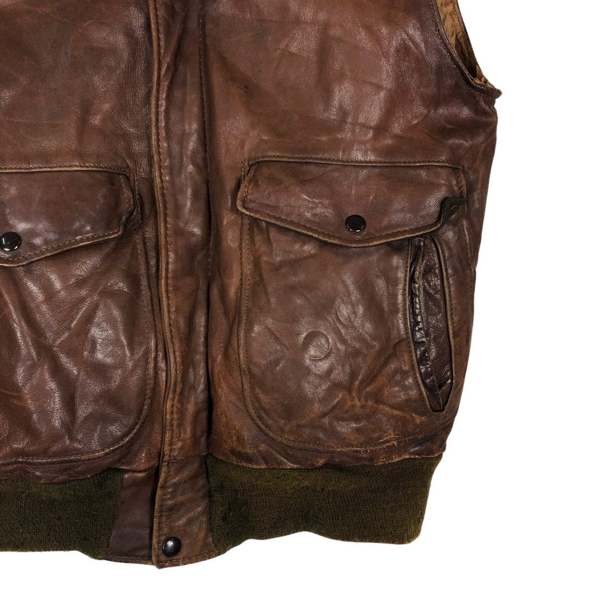 Schott 🔥VINTAGE SCHOTT LEATHER TANK TOP JACKET MADE IN USA Size US M / EU 48-50 / 2 - 5 Thumbnail
