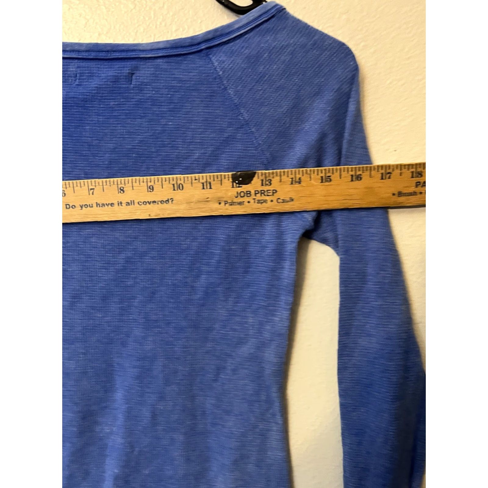 American Eagle Outfitters American Eagle Shirt Women's XS Thermal Crew Solid Long Sleeve Waffle Top Blue Size XS / US 0-2 / IT 36-38 - 5 Thumbnail