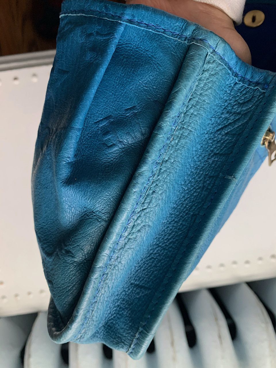 Il Bisonte × Vintage Vintage Il Bisonte Blue Leather Clutch Wanny Di Filippo Size ONE SIZE - 9 Thumbnail