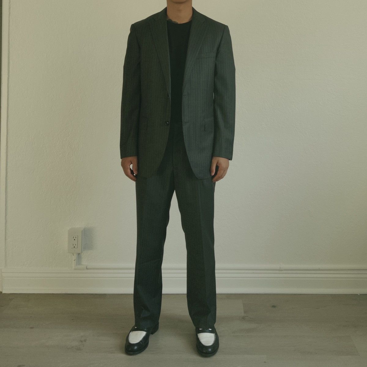 Loro Piana Loro Piana Durban Grey Strip Suit Size 40R - 2 Thumbnail