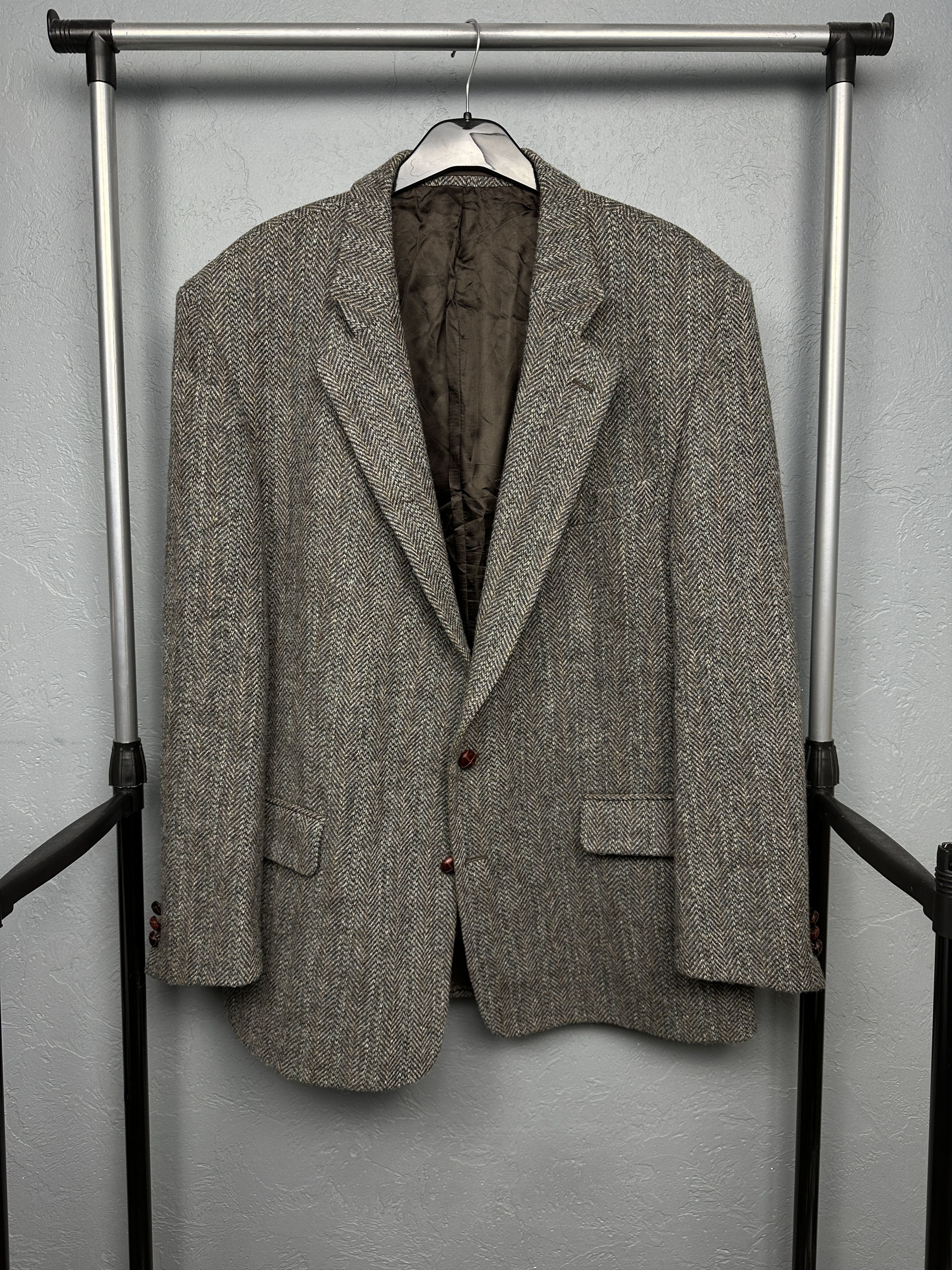 Harris Tweed Harris Tweed Vintage Mens Blazer Jacket Wool Two Buttons Size 48R - 1 Thumbnail