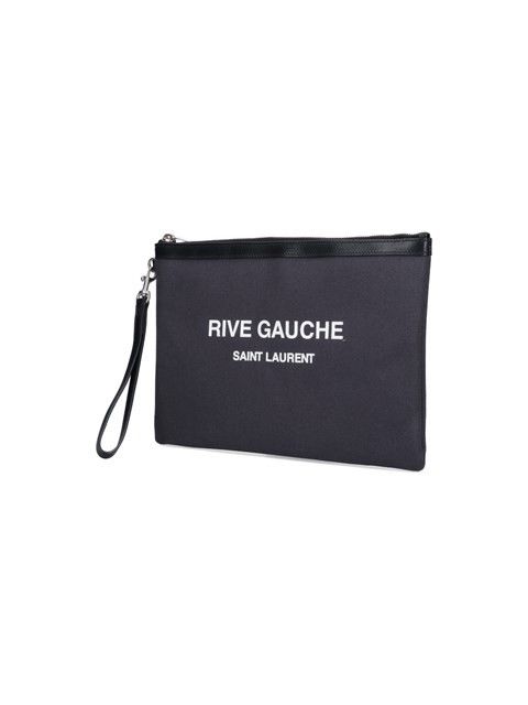 Saint Laurent Paris o1b1hav110125 Size: OS / Rive Gauche Zippered Pouch in Black Size ONE SIZE - 2 Thumbnail
