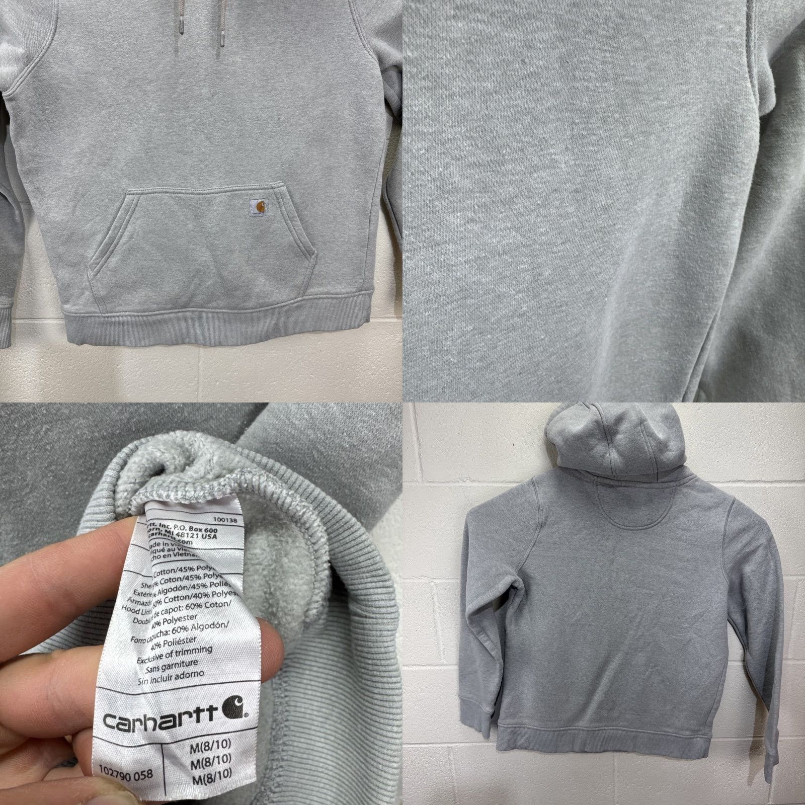 Carhartt Carhartt Hoodie Clarksburg Womens M Gray Pullover Raglan Hooded Casual Workwear Sweatshirt Size M / US 6-8 / IT 42-44 - 8 Thumbnail