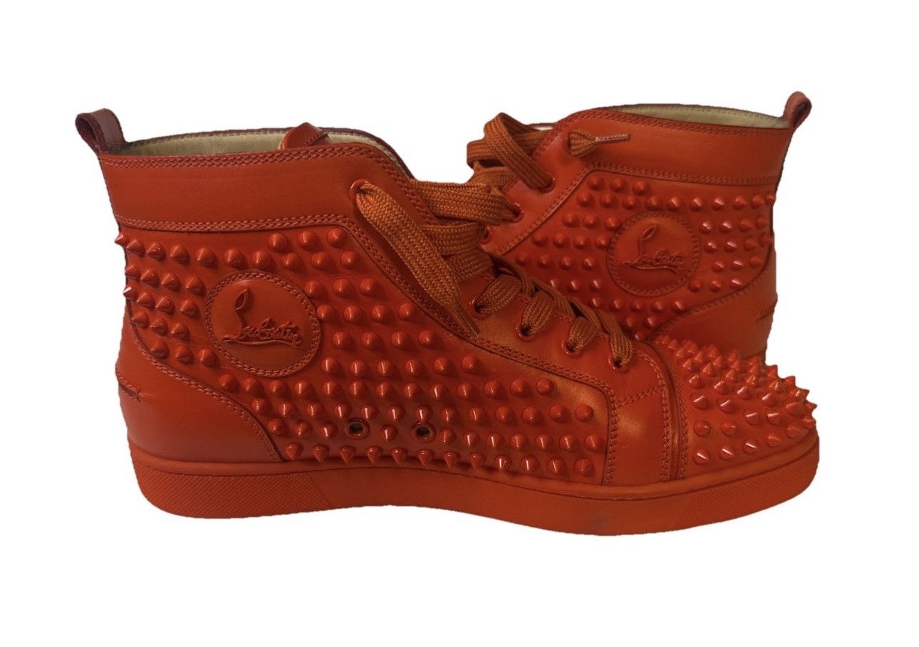 Christian Louboutin Christian Louboutin LV Flat Spikes Red Leather High Top Size US 10 / EU 43 - 2 Thumbnail