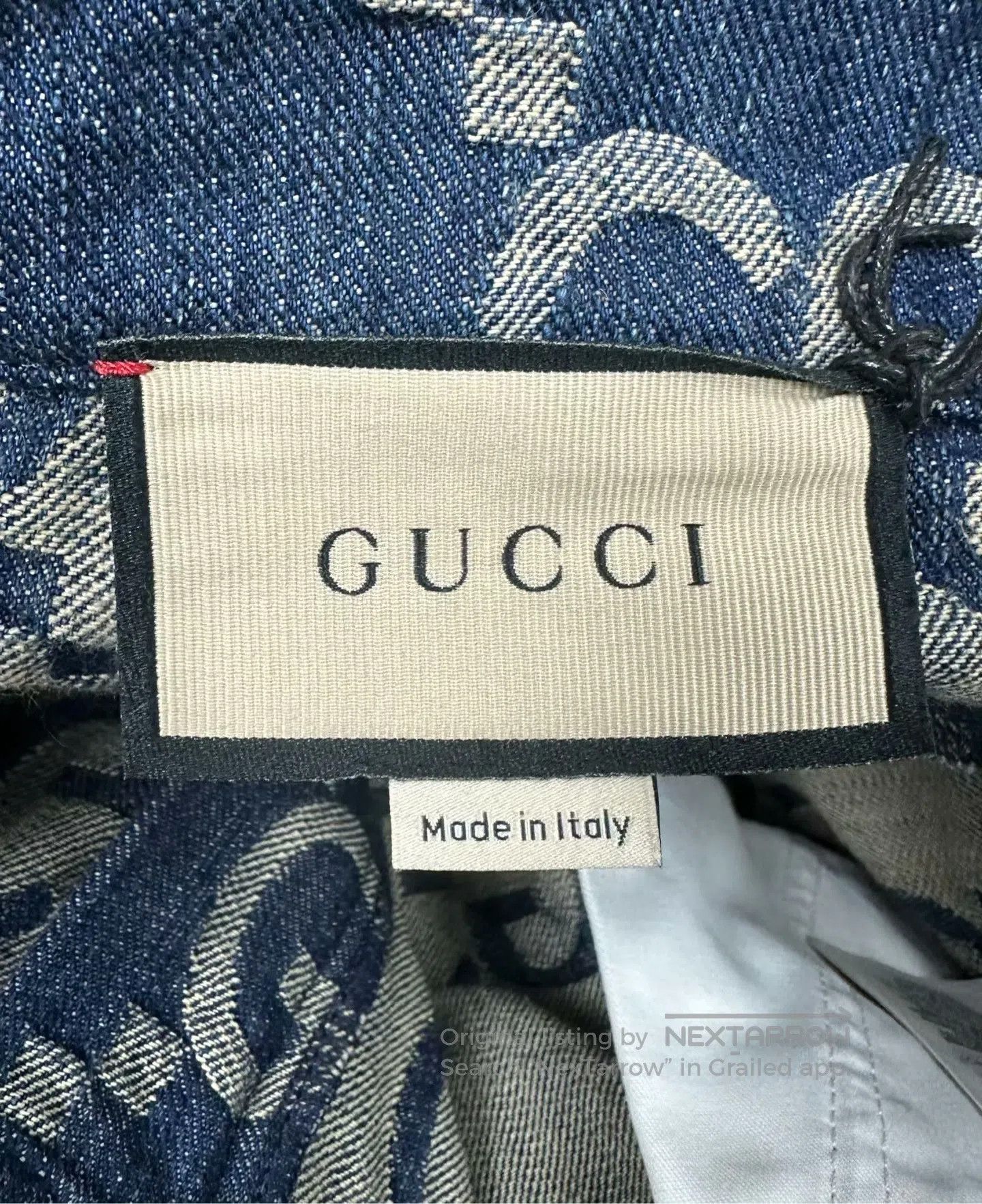 Gucci Guicci Blue double G print denim shorts| Size 37" - 3 Thumbnail