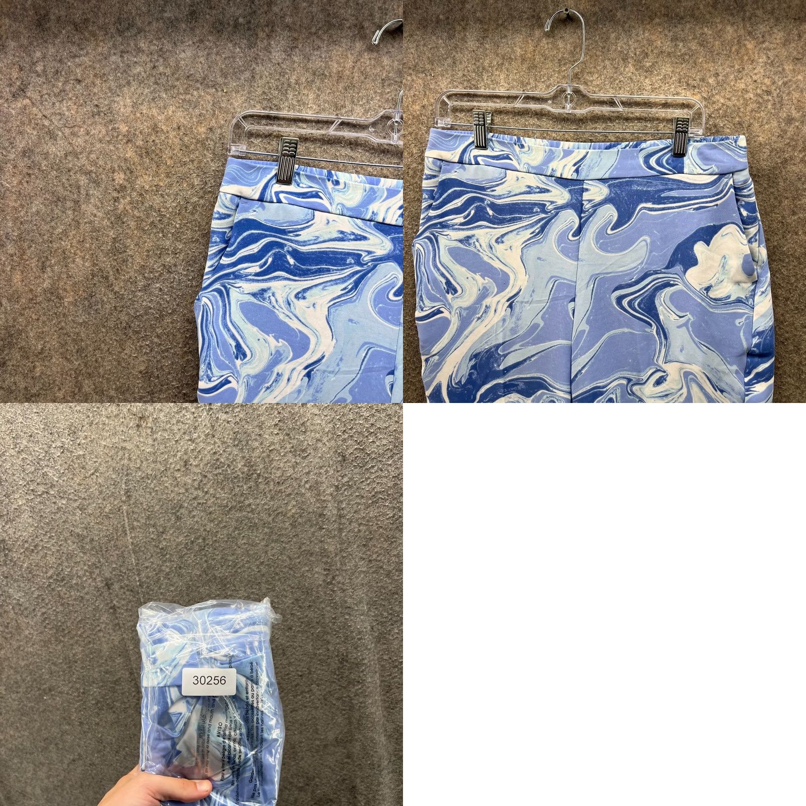 Vintage Chico'S Pants Womens 1R Blue White Stretch Fleece Elastic Waist Geometric Size 25" / US 0 / IT 36 - 8 Thumbnail