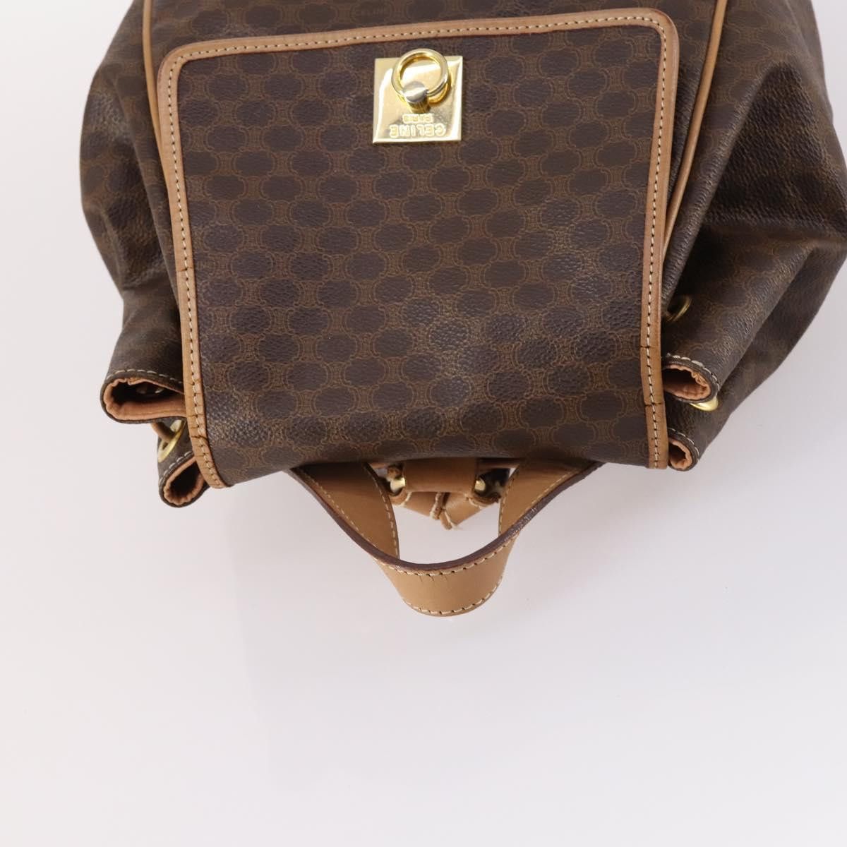Celine CELINE Macadam Canvas Backpack Pvc Leather Brown Gold Size ONE SIZE - 6 Thumbnail