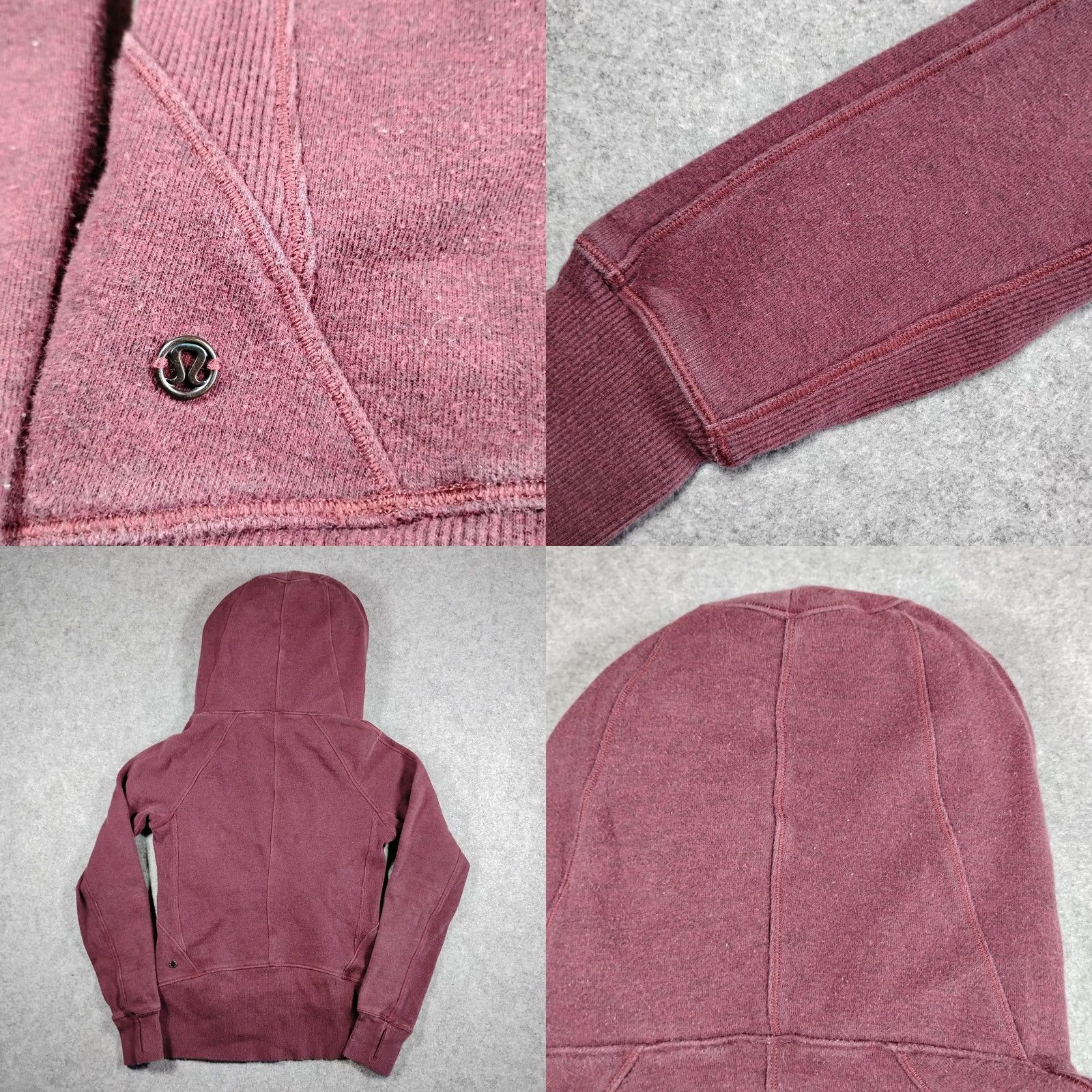 Lululemon Lululemon Hoodie Pullover Activewear Maroon Heathered Wine Size 2 Size XS / US 0-2 / IT 36-38 - 8 Thumbnail