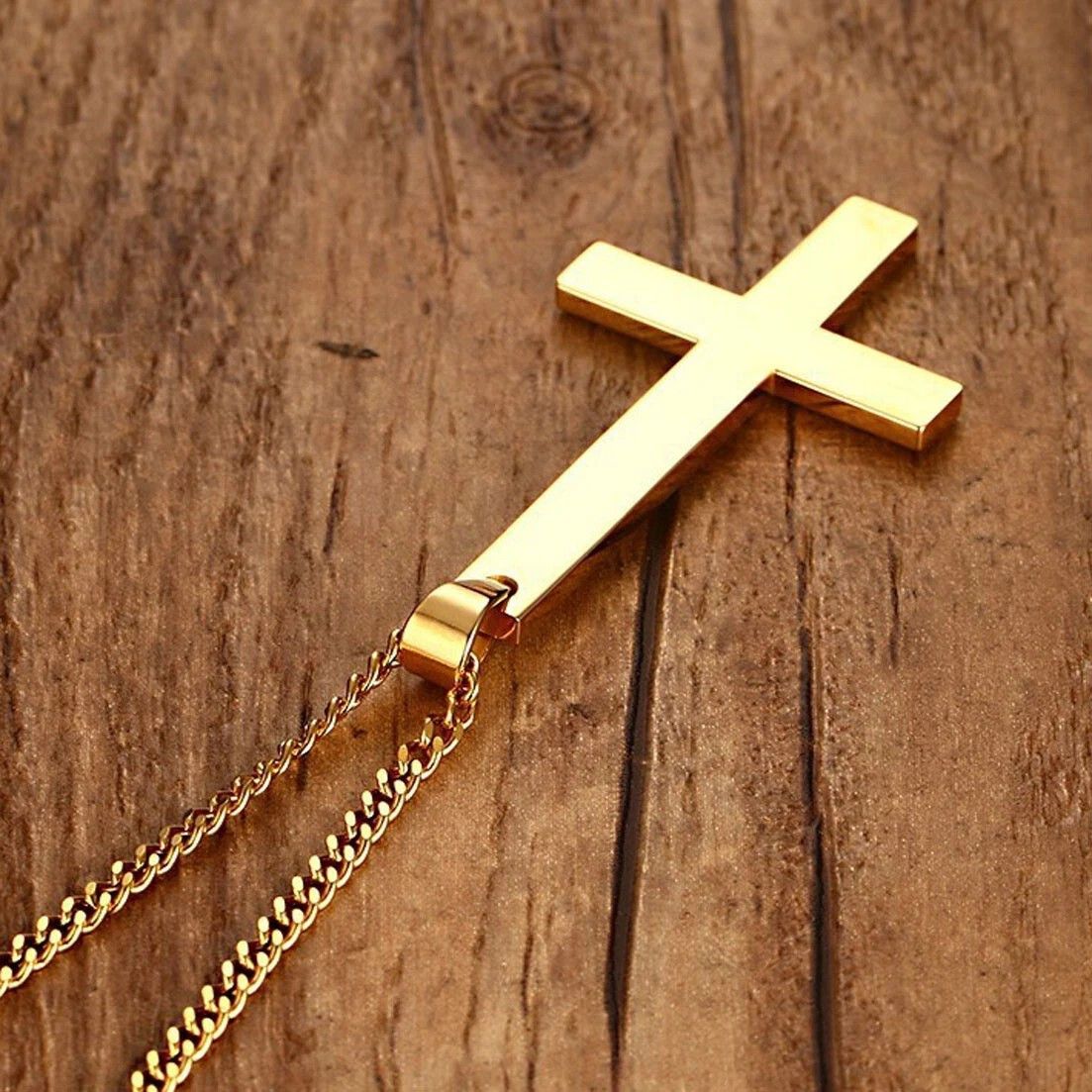 Other Gold Saint Peter's Cross Necklace Inverted Stainless Steel Size ONE SIZE - 6 Thumbnail
