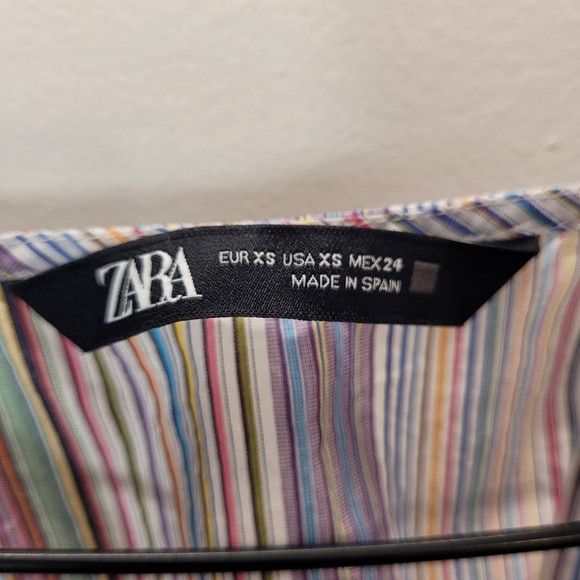 Zara Zara Women Multicolor Stripes 3/4 Sleeve Blouse - Xs Size XS / US 0-2 / IT 36-38 - 5 Thumbnail