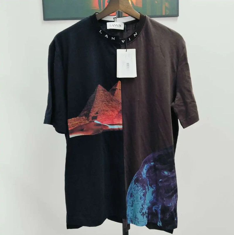 Lanvin Black Graphic Short Sleeve T-Shirt 0089