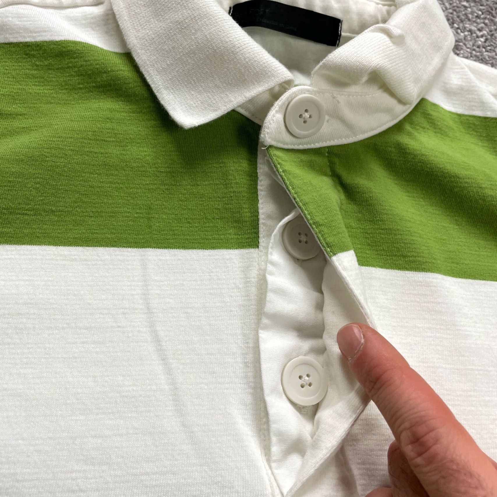 Oak + Fort Oak + Fort Polo Shirt Mens Small Green Striped Short Sleeve Cotton Casual Polo Shirt S Green Striped Classic Golf Mens Size US S / EU 44-46 / 1 - 4 Thumbnail